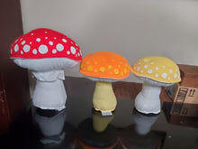 Load image into Gallery viewer, Orange Amanita Plushroom Yellow Patches scientific