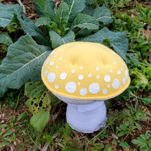 Load image into Gallery viewer, Yellow Amanita Plushroom scientific